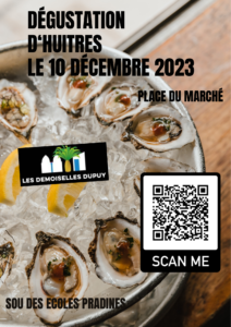 Dégustation d'huîtres de Bouzigues sur le marché de Pradines 